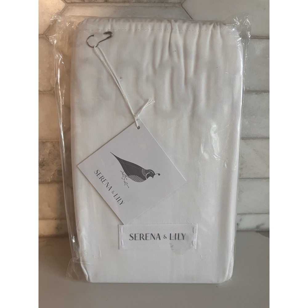 SERENA AND LILY 'FOG SAVOY' STANDARD‎ PILLOW SHAM WHITE W/ GRAY EMBROIDERY - Picture 4 of 4